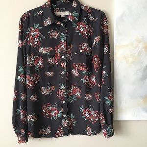 Loft Floral Utility Blouse